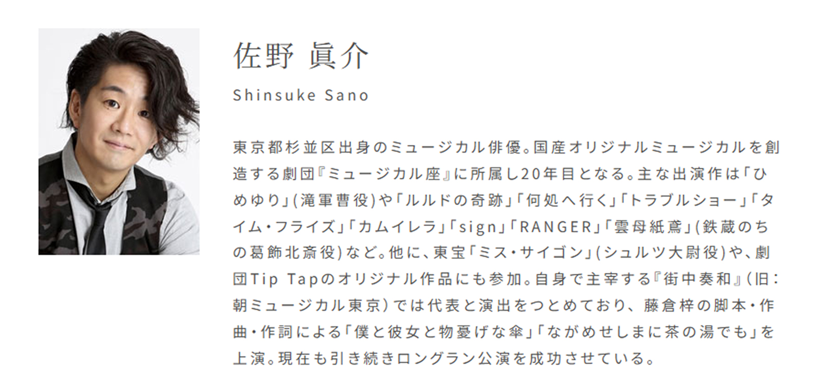 佐野眞介プロフィール